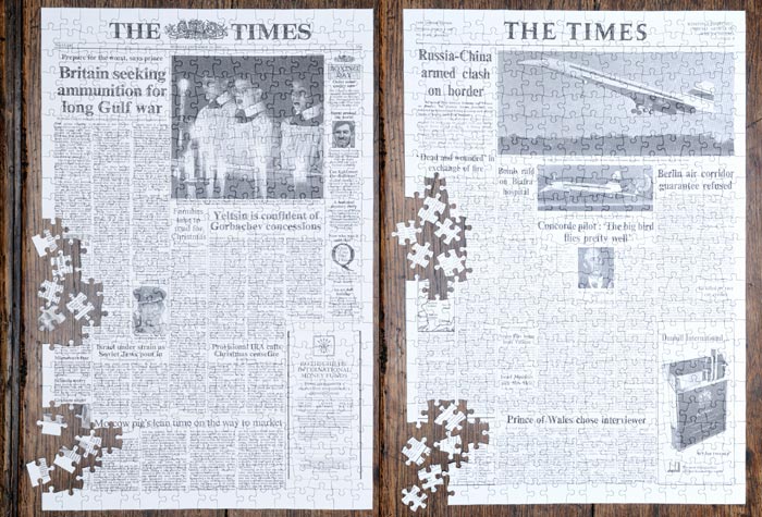 The Times Newspaper Front Page Jigsaw - Any Date