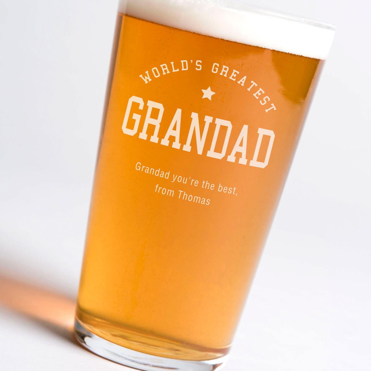 Personalised Pint Glass - World's Greatest Grandad
