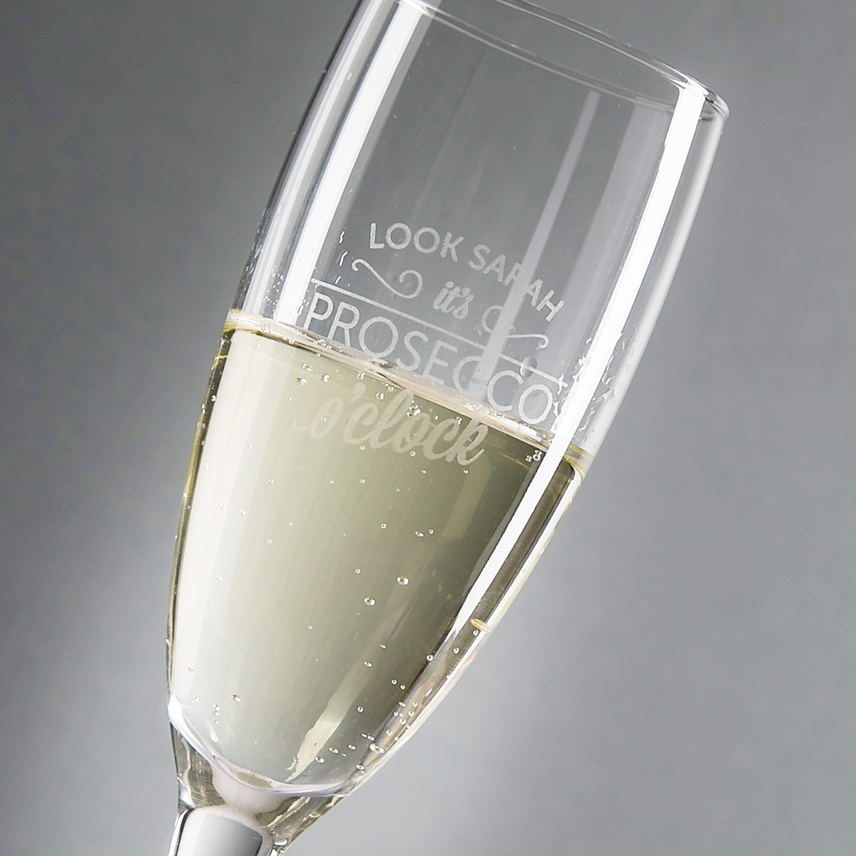 Personalised Champagne Flute - Prosecco O'Clock