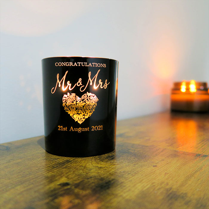 Personalised Scented Glow Candle - Wedding