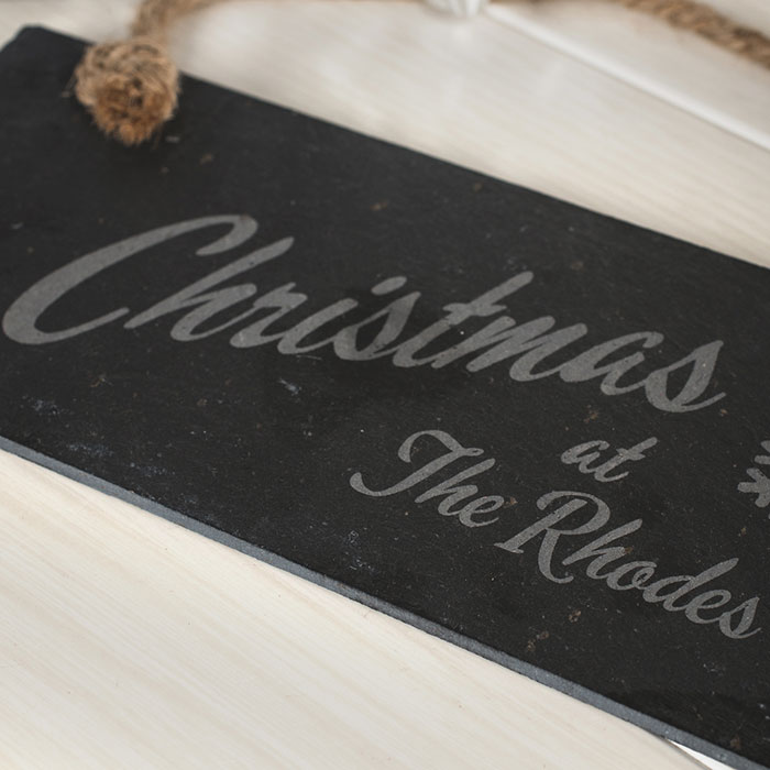 Engraved Hanging Slate Sign - Family Christmas