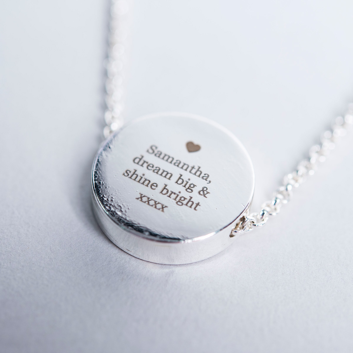Personalised Necklace - Silver Disc