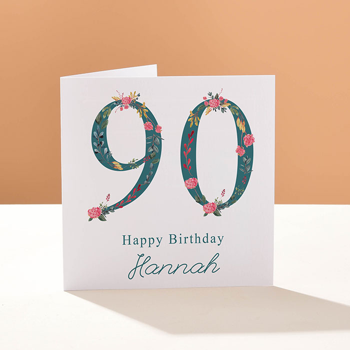 Personalised Card - Floral Square 90