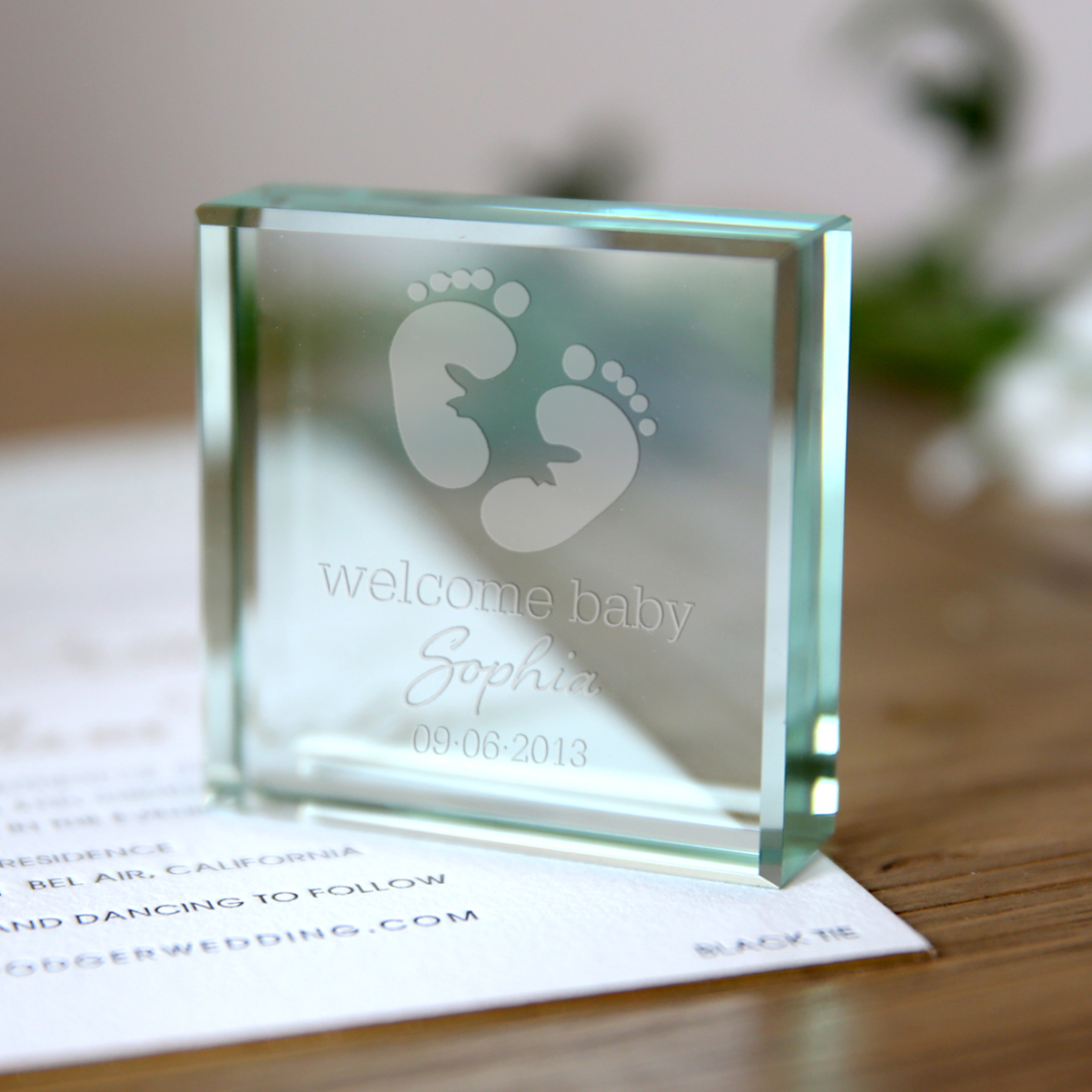 Personalised Glass Token - Welcome Baby