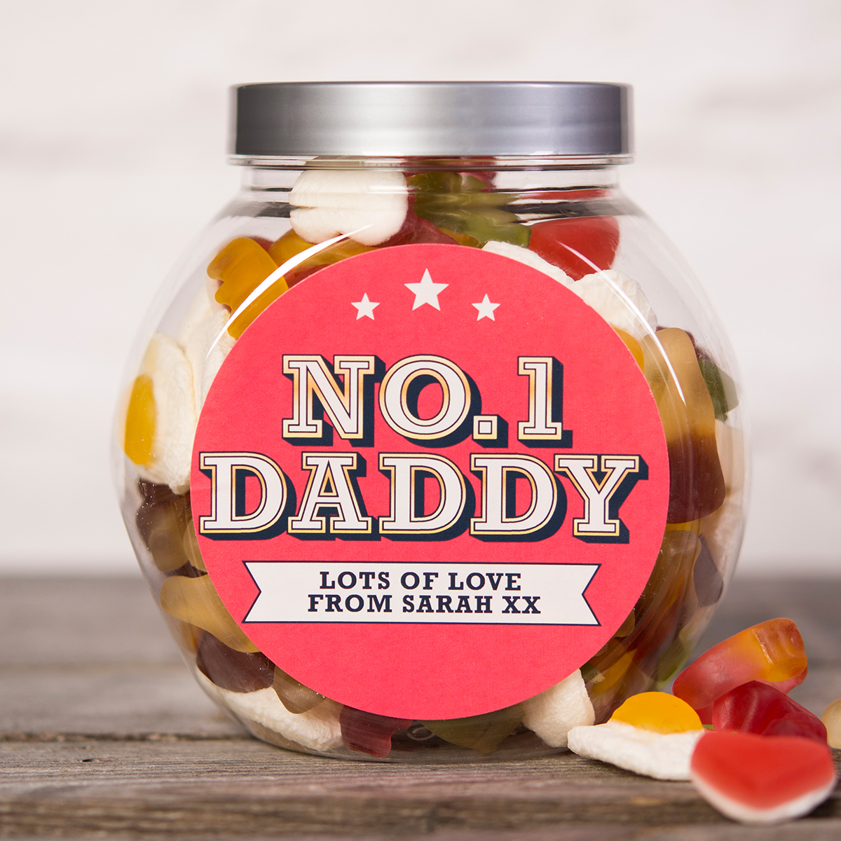Personalised Jelly Mix Sweet Jar - Daddy