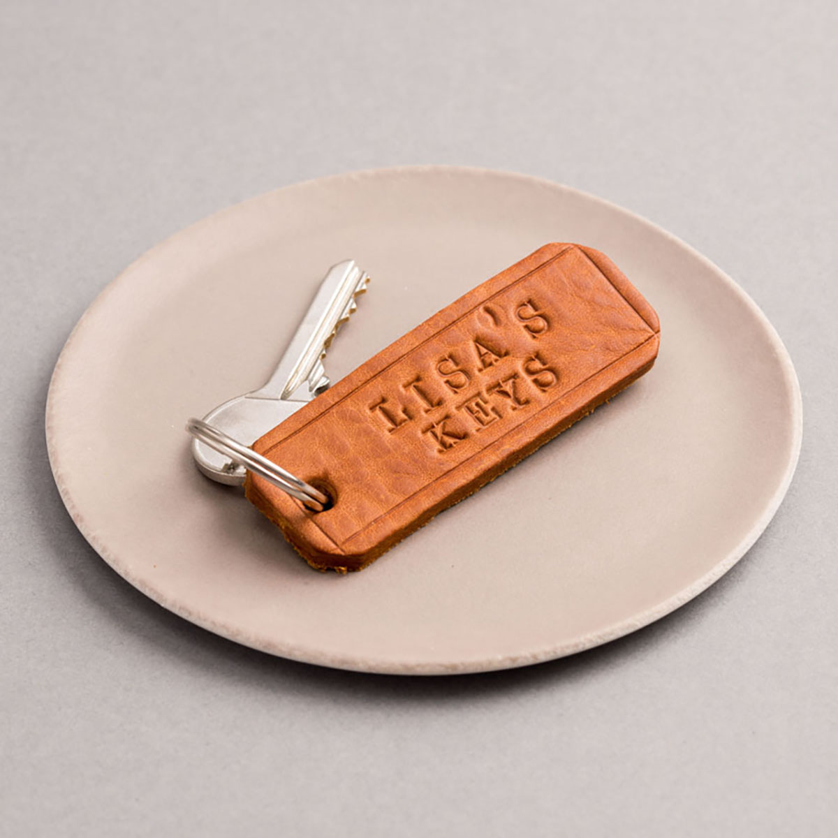 Personalised Posh Totty Designs Leather Key Ring