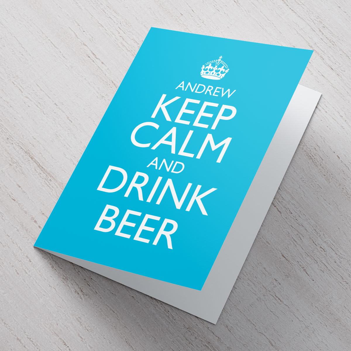 Personalised Card - Keep Calm - Blue