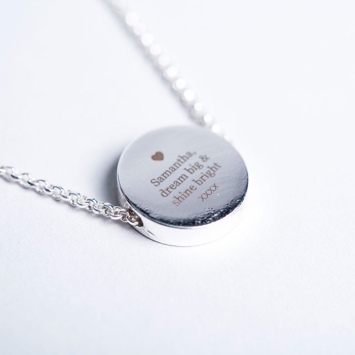 Personalised Necklace - Silver Disc