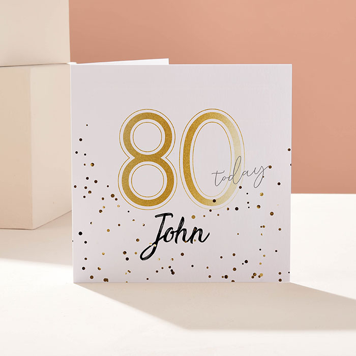 Personalised Card - Gold Square 80