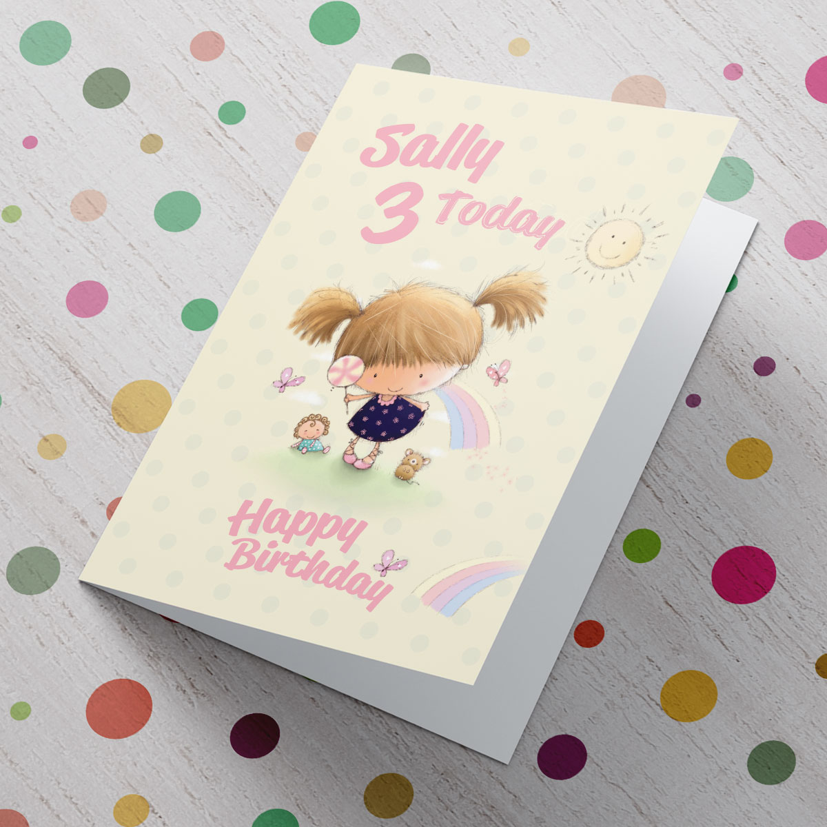Personalised Card - 3rd Birthday Lollipop