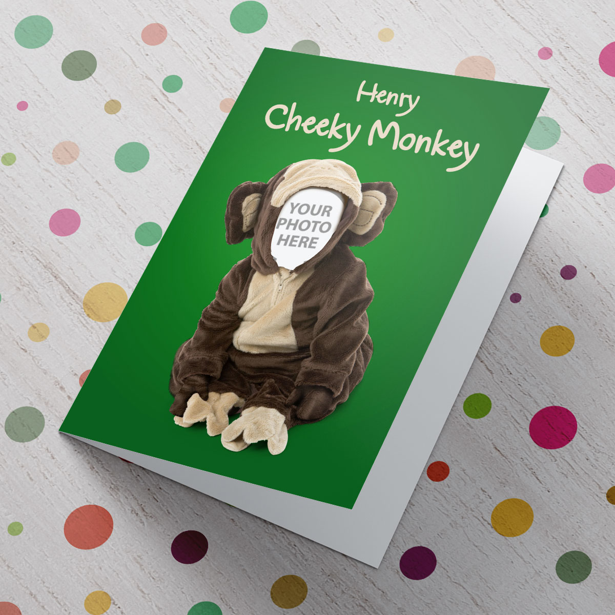 Photo Upload Card - Monkey Costume