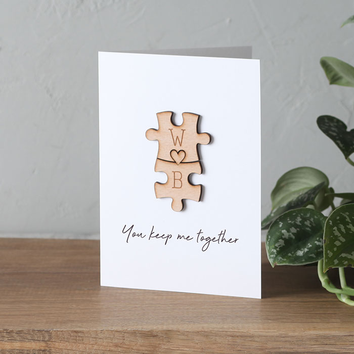 Personalised Puzzle Piece Card - You Keep Me Together