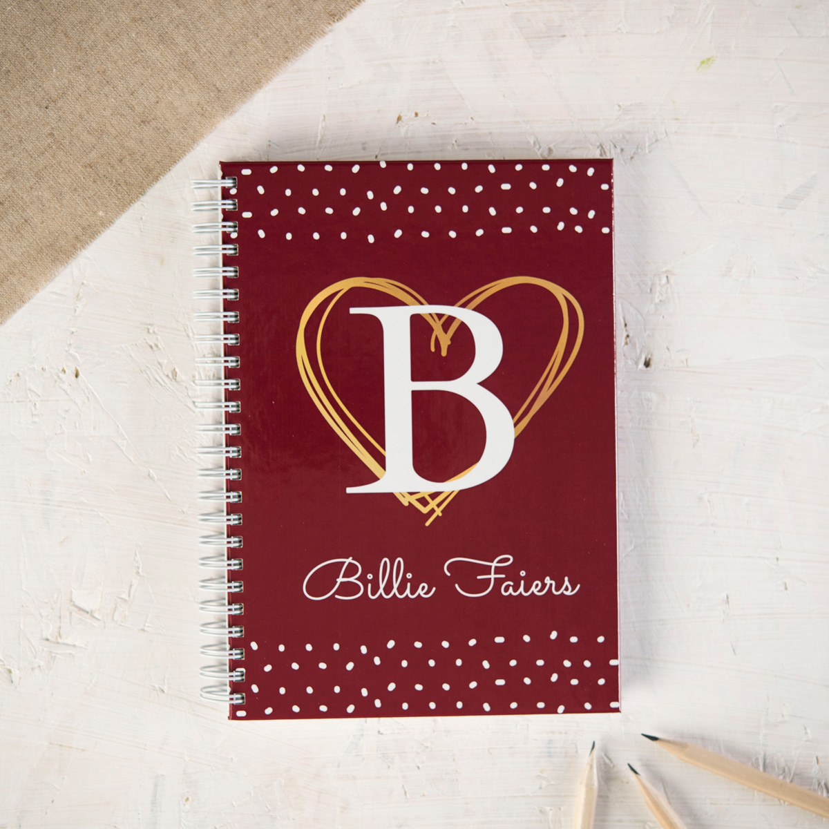 Personalised Notebook - Hearts
