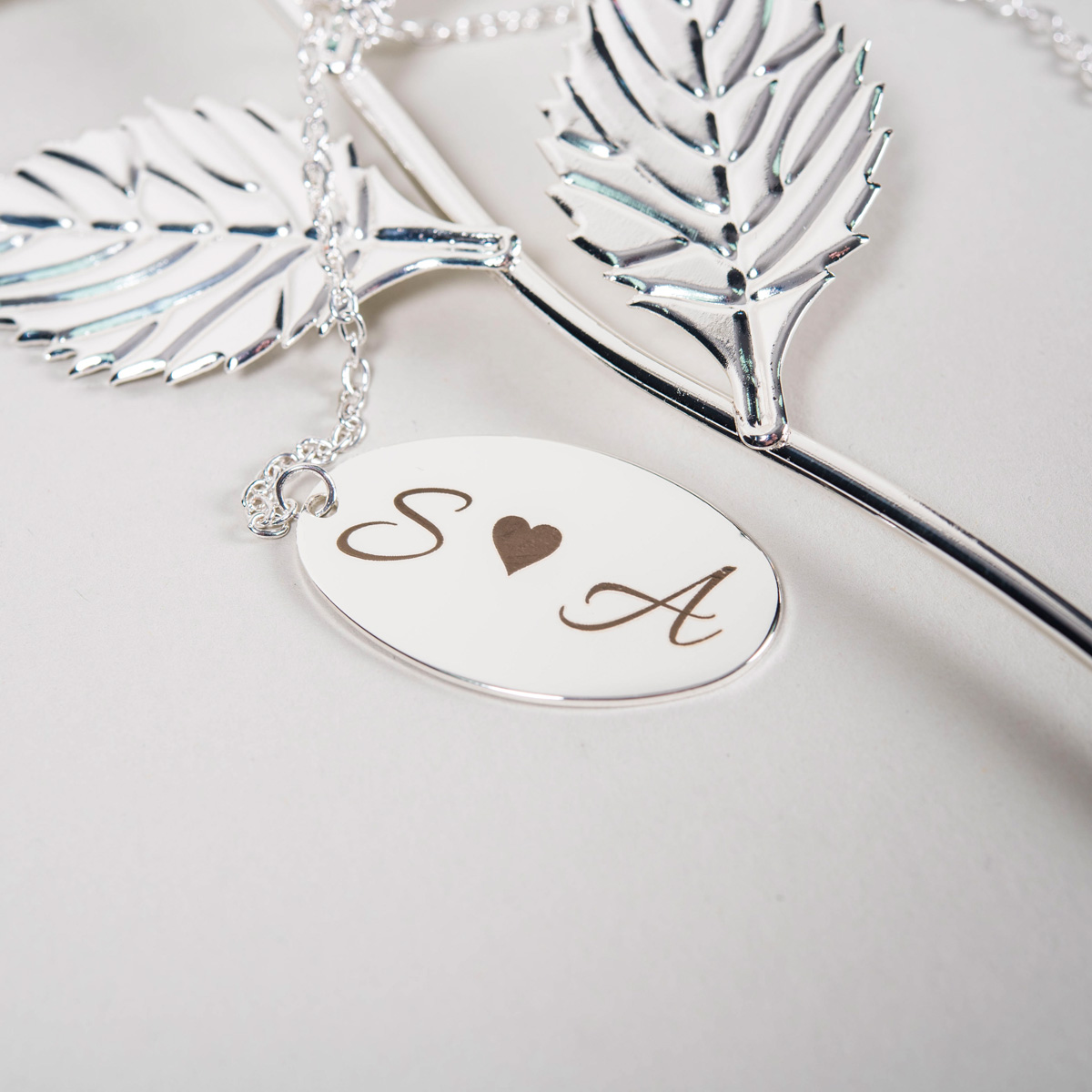 Personalised Silver-Plated Rose - Couples Initials
