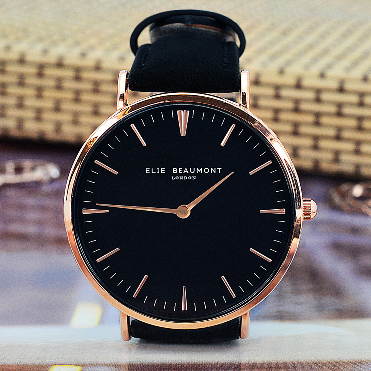Personalised Women's Modern-Vintage Leather Watch In Black