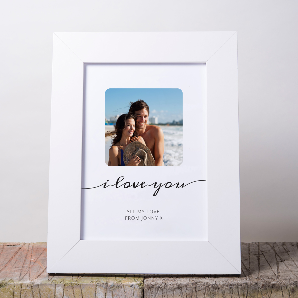 Photo Upload Framed Print - I Love You