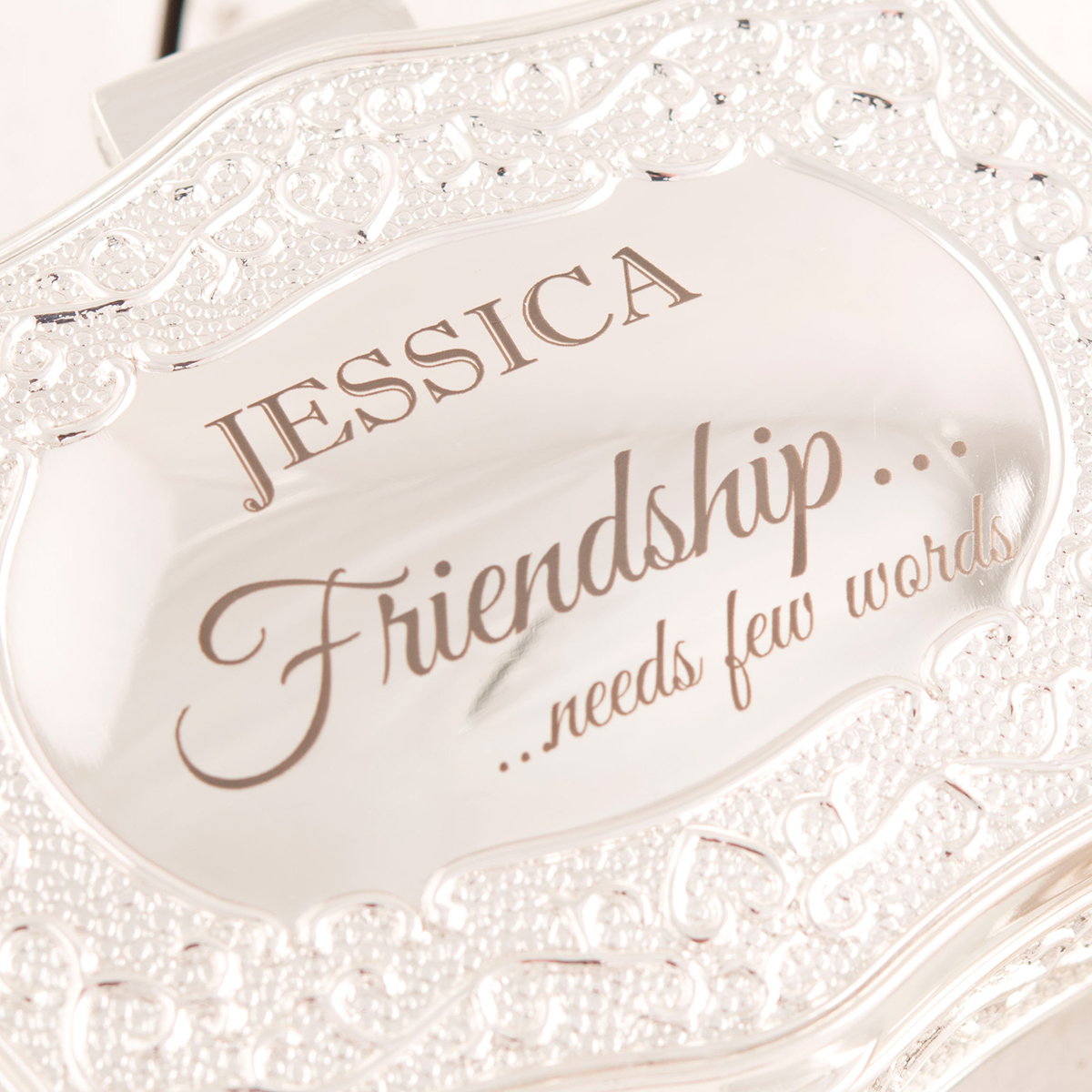 Engraved Antique-Style Trinket Box - Friendship Needs Few Words