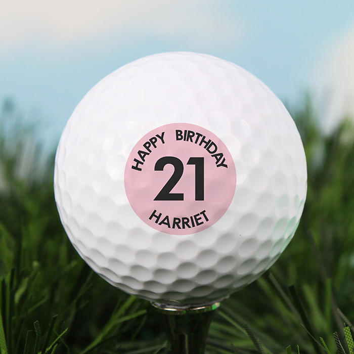 Personalised Pink Big Age Golf Ball