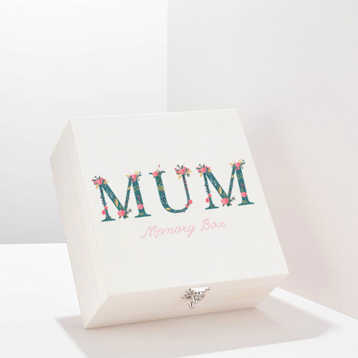 Personalised Wooden Box - Floral Mum