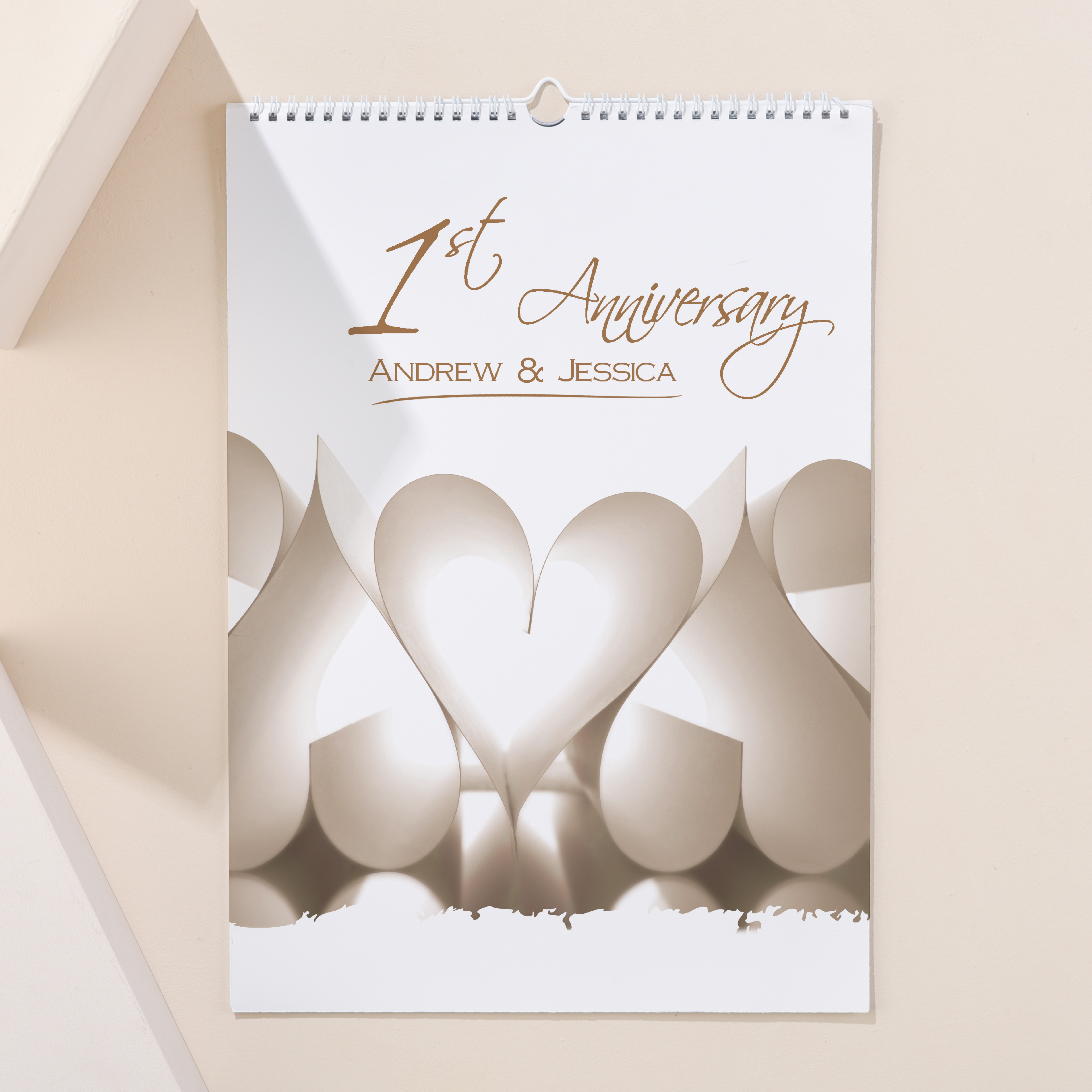 Personalised Paper Anniversary Calendar - 1st Edition