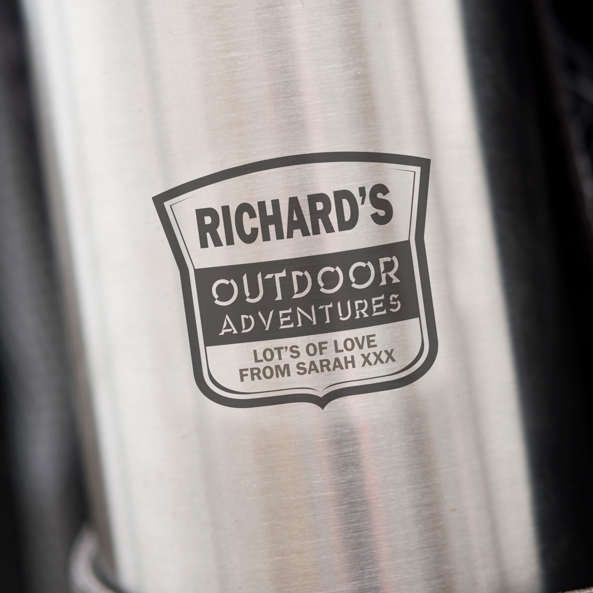 Engraved Stainless Steel Vacuum Flask - Outdoor Adventures