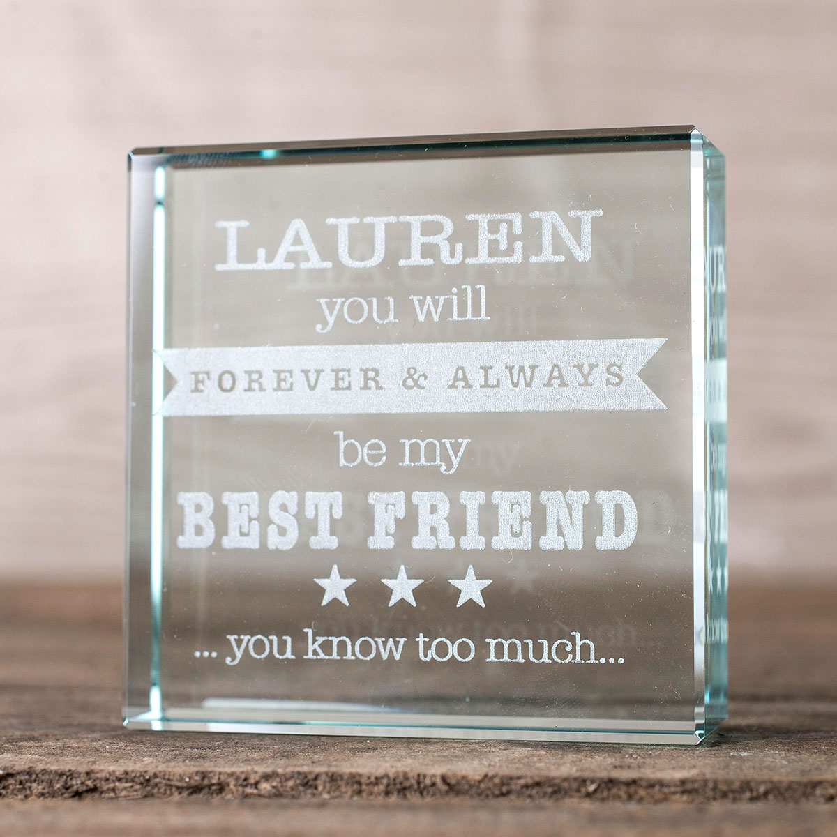 Personalised Glass Token - Forever And Always My Best Friend
