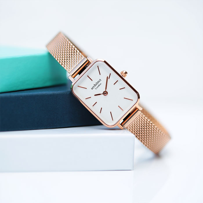 Ladies Personalised Watch - Architect Lille Rose Gold