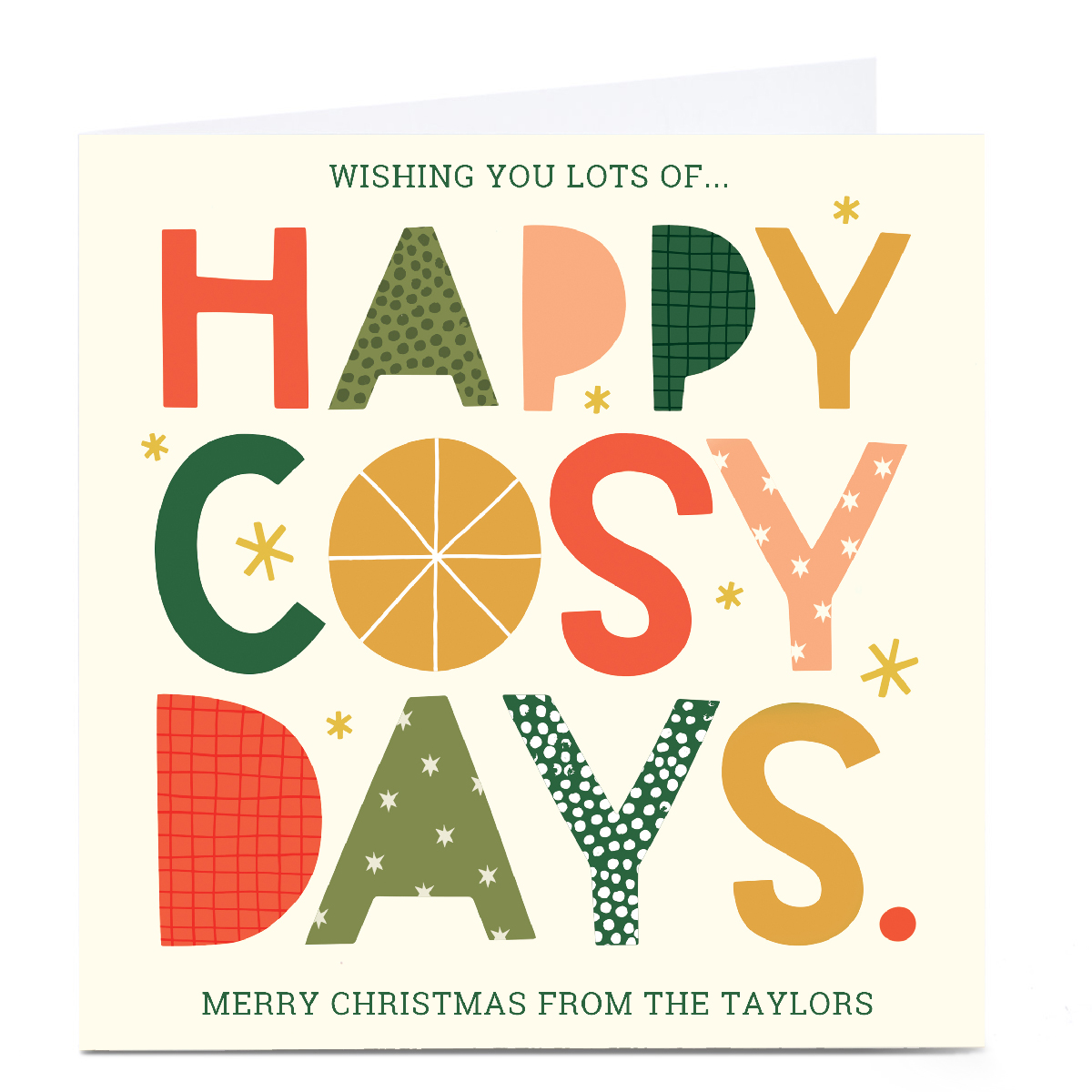 Personalised Abbi Goode Christmas Card - Happy Cosy Days
