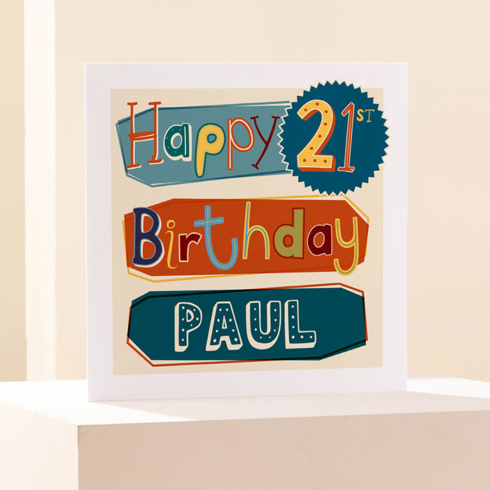 Personalised 21st Birthday Card - Jumbled Letters