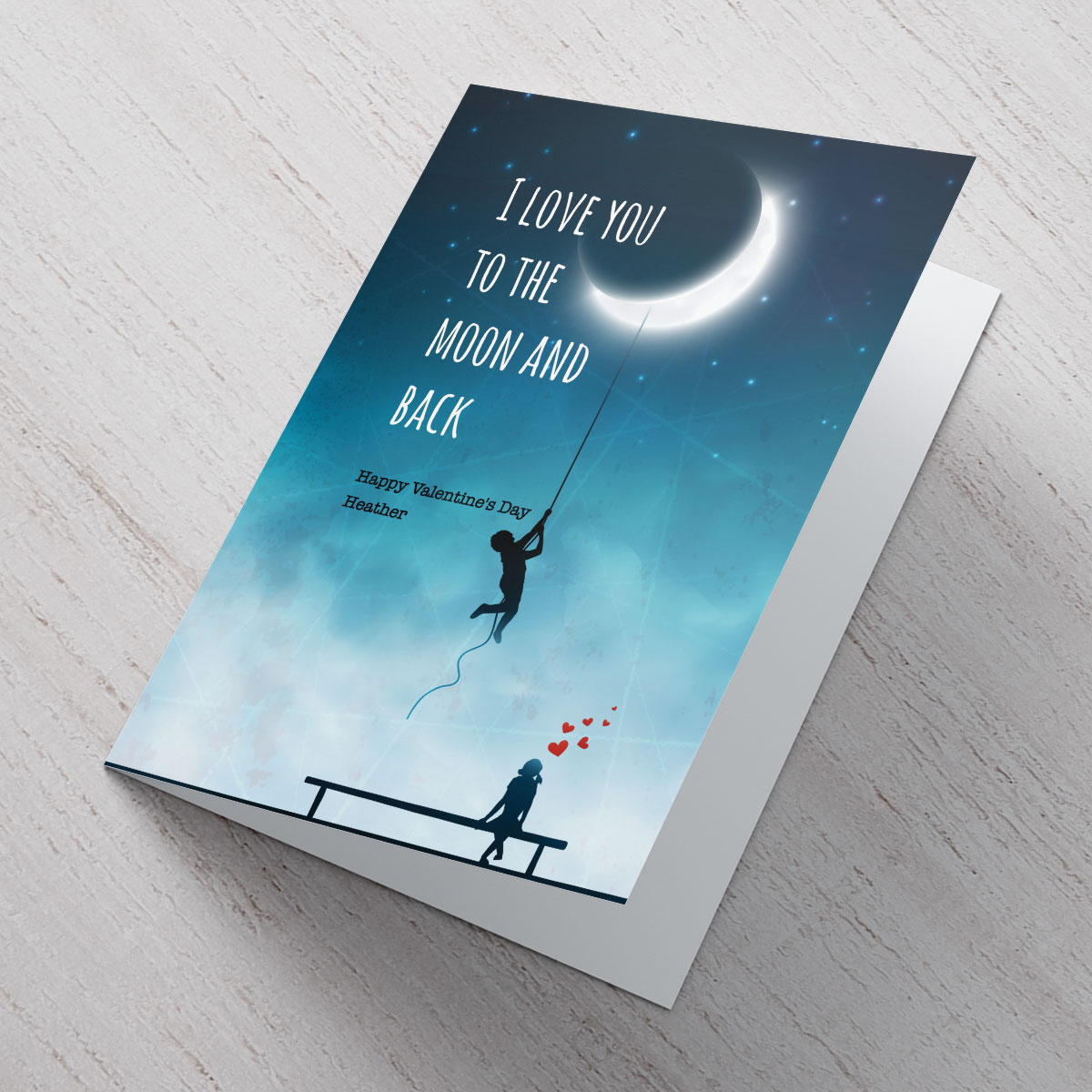 Personalised Valentine's Day Card - I Love You To The Moon And Back