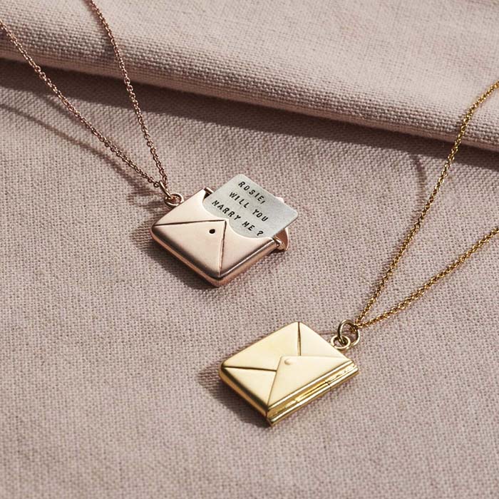 Personalised Posh Totty Designs Little Message Envelope Necklace