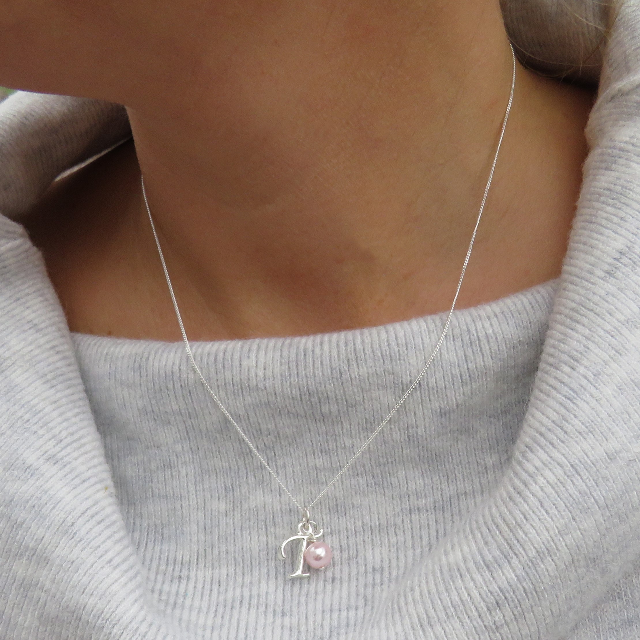 Personalised Initial Necklace - Pearl