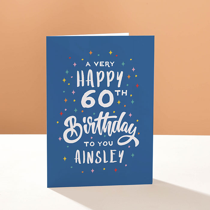 Personalised Card - 60th Birthday Confetti