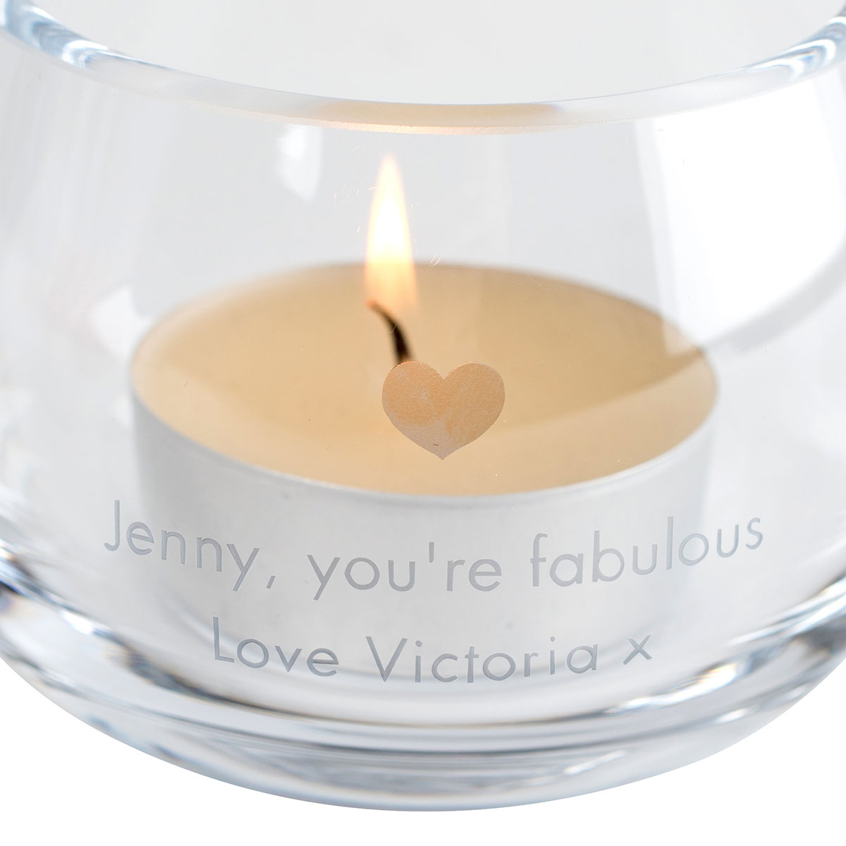 Personalised Glass Candle Holder