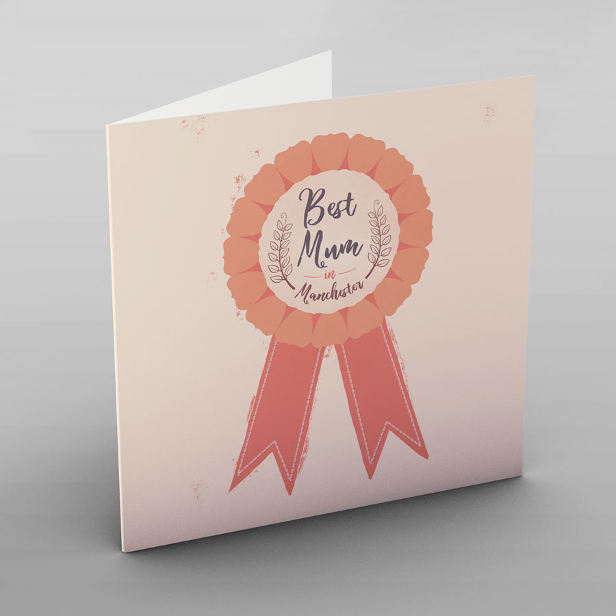 Personalised Mother's Day Card - Best Mum Rosette