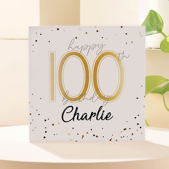 Personalised Card - Gold Square 100