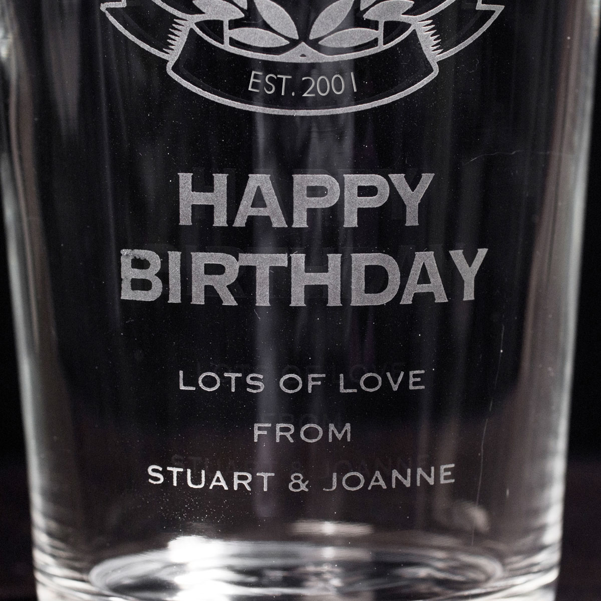 Personalised Pint Glass - Birthday Crest