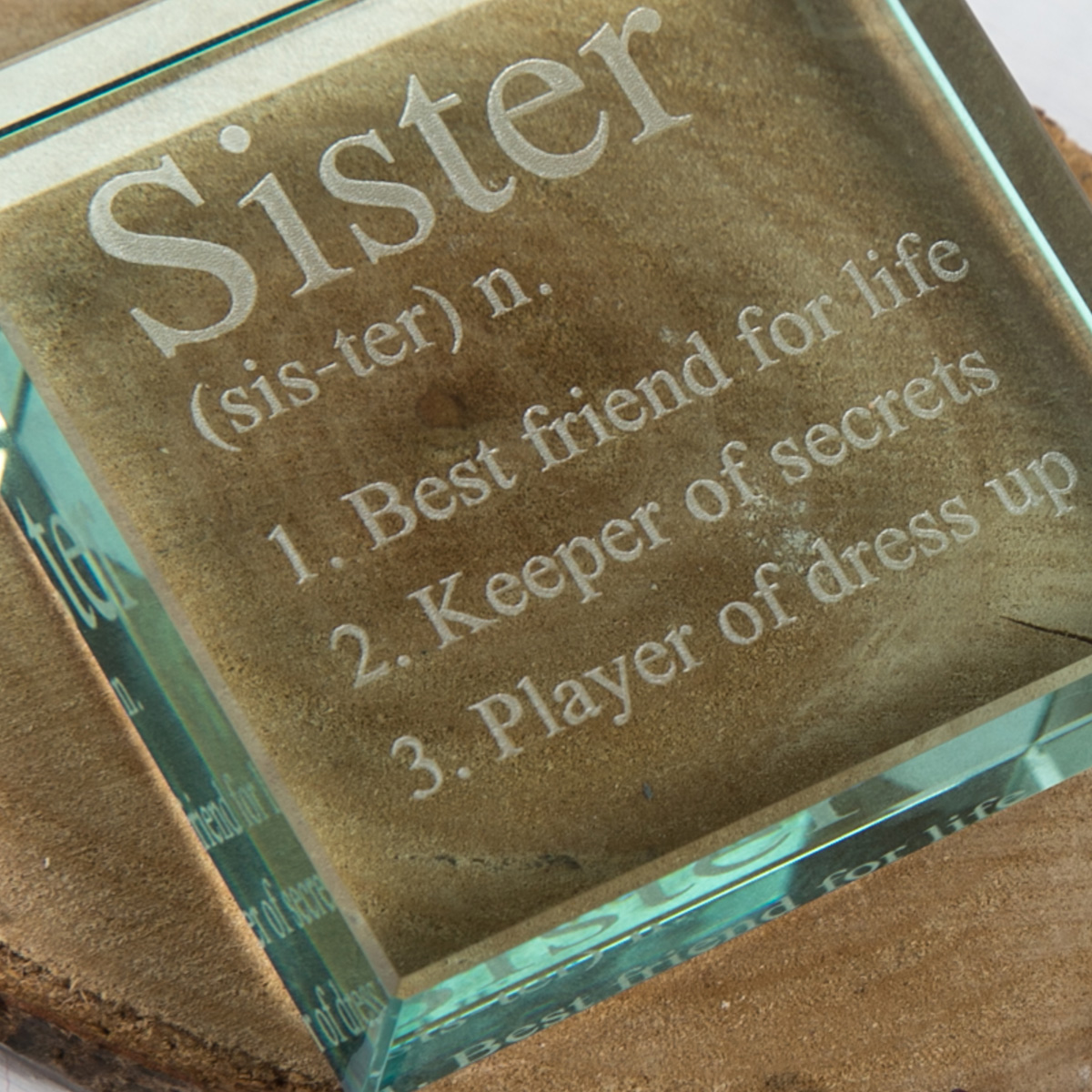 Personalised Glass Token - Sister Meaning