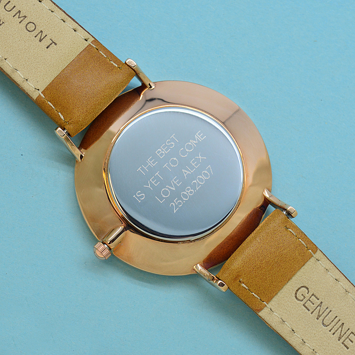 Personalised Women's Modern-Vintage Leather Watch in Stone