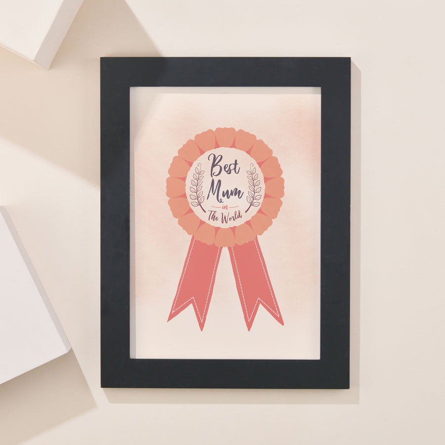 Personalised Framed Print - Best Mum Rosette