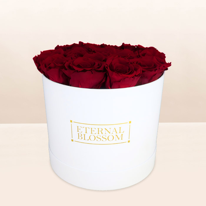 One Year Lasting Round Rose Blossom Box - Large