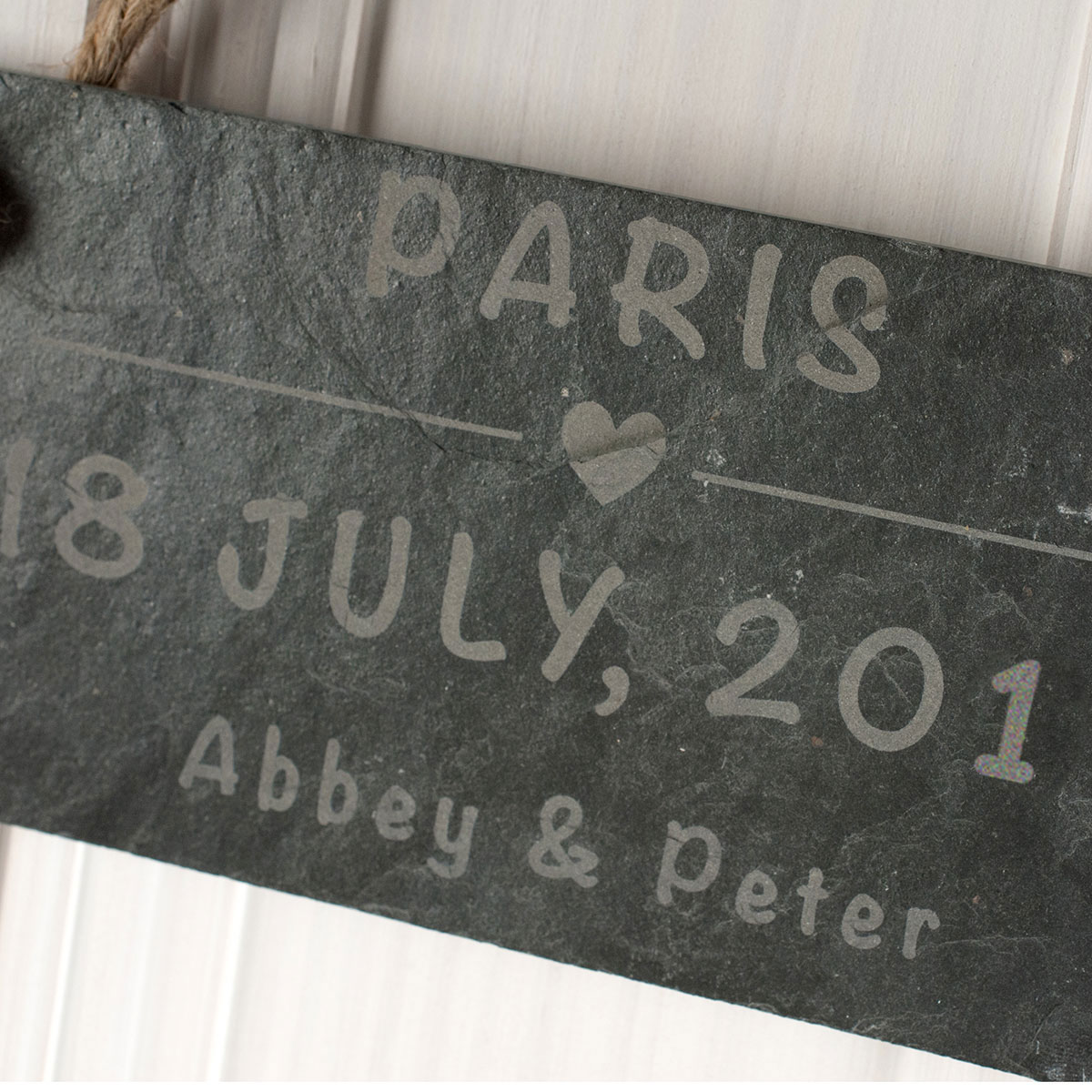 Personalised Hanging Slate Sign - Romantic Location