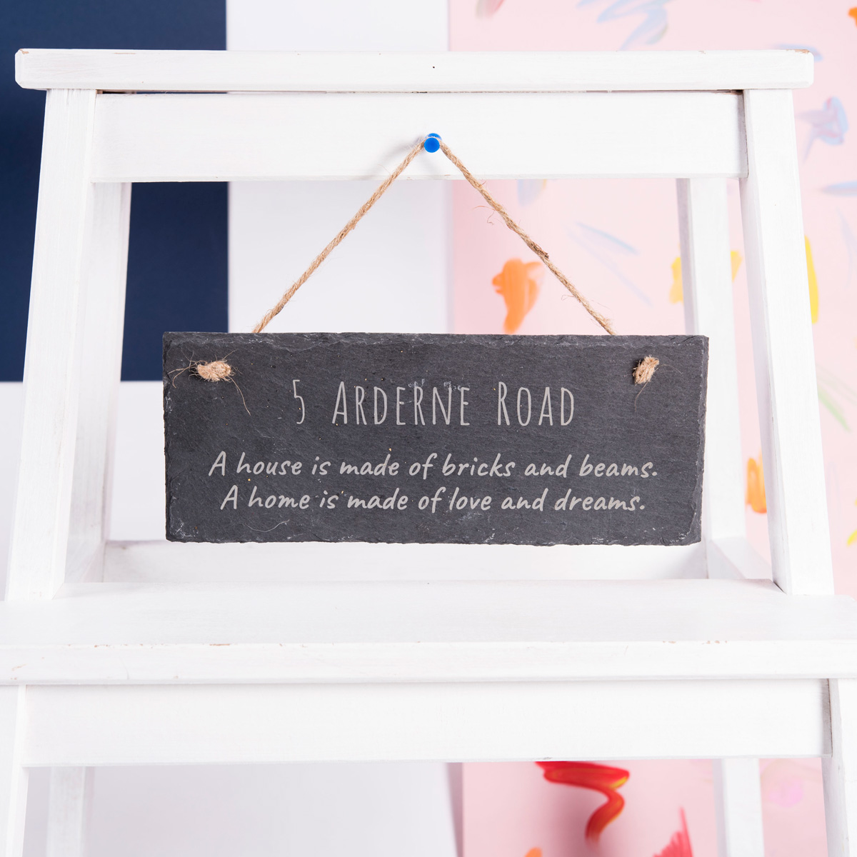 Personalised Hanging Slate Sign - Home Is Made Of Love And Dreams