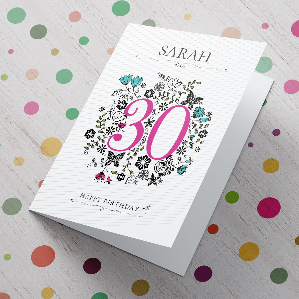 Personalised Card - 30 With Love