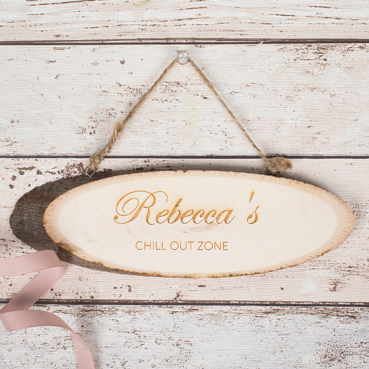 Personalised Hanging Natural Wooden Sign