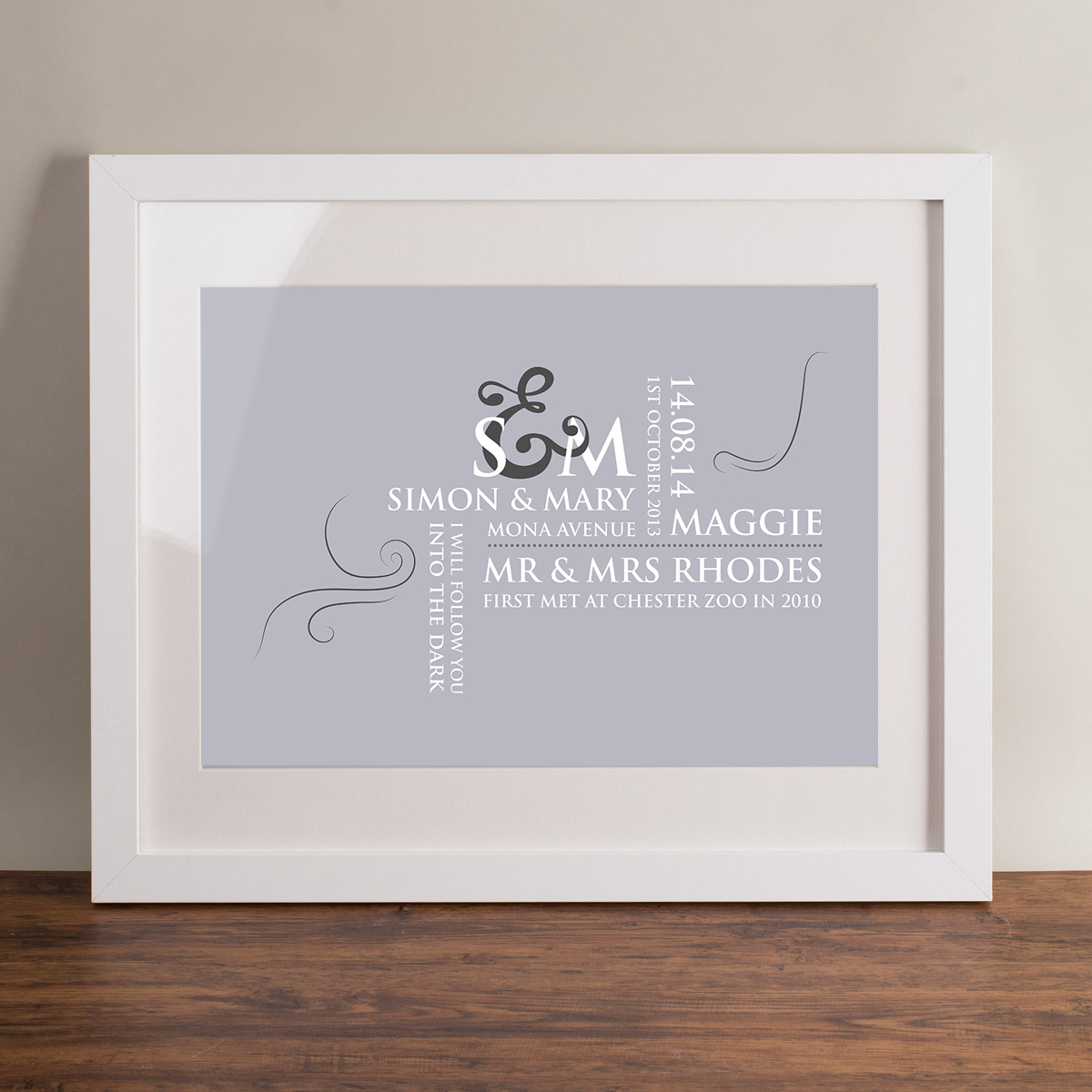 Personalised Framed Print - Couple's Facts