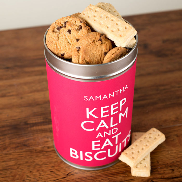 Personalised Tin With Biscuits - Keep Calm