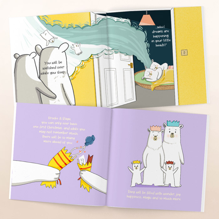 Personalised First Christmas Book For Twins