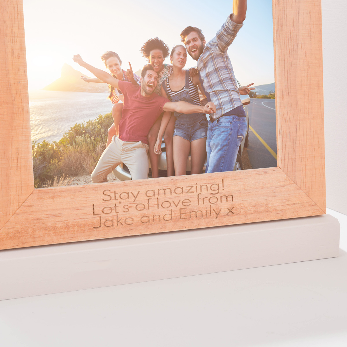 Engraved Wooden Photo Frame -  Message
