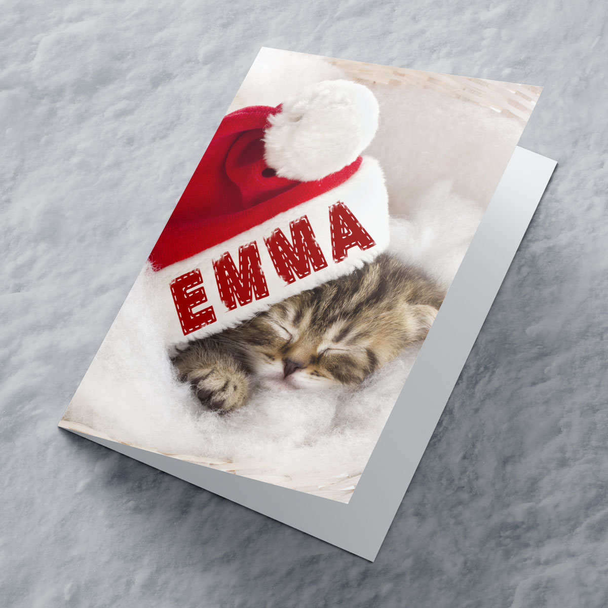 Personalised Christmas Card - Christmas Cat In A Hat